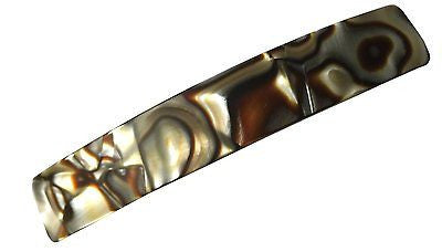 French Amie Medium Rectangular Onyx Grey Celluloid Automatic Hair Clip Barrette-French Amie-ebuyfashion.com