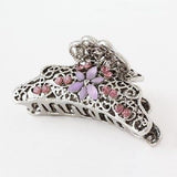Moeni 2.5 Inches Crystal Rhinestone Silver Metal Claw Jaw Hair Clip Clutcher-MOENI-ebuyfashion.com