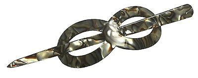 French Amie Infinity Onyx & Tokyo Celluloid Hair Slide Bun Cover With Stick-French Amie-ebuyfashion.com