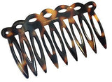 French Amie Handmade Medium Tokyo Open Curved 9 Teeth Shell Side Hair Comb-FRENCH AMIE-ebuyfashion.com