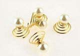 Gold & Silver Pearl Spiral Swirl Twist Stack Head Hair Pin Clip Dress Top 10Pcs-Moeni-ebuyfashion.com