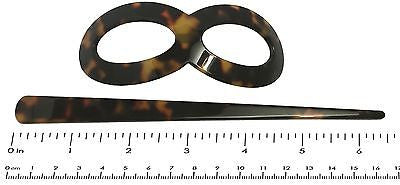 French Amie Infinity Onyx & Tokyo Celluloid Hair Slide Bun Cover With Stick-French Amie-ebuyfashion.com