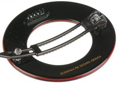 French Amie Magic Circle Tokyo Red Round Handmade Side Slide Barrette Snap Pin-FRENCH AMIE-ebuyfashion.com