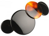French Amie Medium Love Circles Shell Black Medley Handmade Hair Clip Barrette-French Amie-ebuyfashion.com