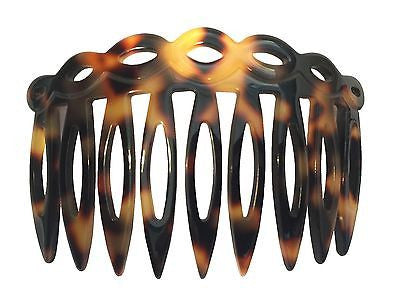 French Amie Handmade Medium Tokyo Open Curved 9 Teeth Shell Side Hair Comb-FRENCH AMIE-ebuyfashion.com