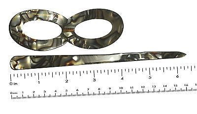 French Amie Infinity Onyx & Tokyo Celluloid Hair Slide Bun Cover With Stick-French Amie-ebuyfashion.com
