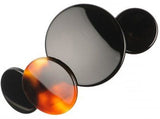 French Amie Medium Love Circles Shell Black Medley Handmade Hair Clip Barrette-French Amie-ebuyfashion.com
