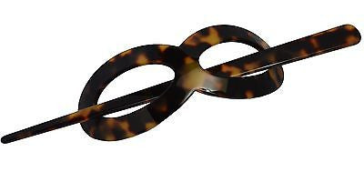 French Amie Infinity Onyx & Tokyo Celluloid Hair Slide Bun Cover With Stick-French Amie-ebuyfashion.com