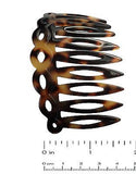 French Amie Handmade Medium Tokyo Open Curved 9 Teeth Shell Side Hair Comb-FRENCH AMIE-ebuyfashion.com