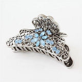 Moeni 2.5 Inches Crystal Rhinestone Silver Metal Claw Jaw Hair Clip Clutcher-MOENI-ebuyfashion.com
