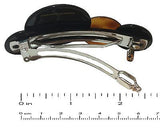 French Amie Medium Love Circles Shell Black Medley Handmade Hair Clip Barrette-French Amie-ebuyfashion.com