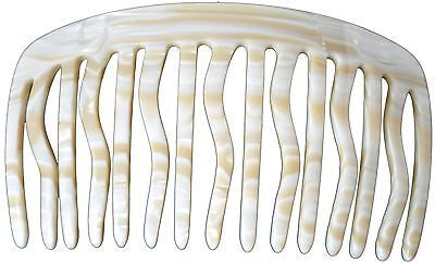 French Amie Handmade Large Tokyo and Ivory Celluloid 15 Teeth Side Hair Comb-French Amie-ebuyfashion.com