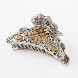Moeni 2.5 Inches Crystal Rhinestone Silver Metal Claw Jaw Hair Clip Clutcher-MOENI-ebuyfashion.com