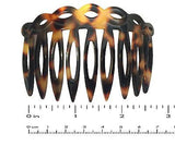 French Amie Handmade Medium Tokyo Open Curved 9 Teeth Shell Side Hair Comb-FRENCH AMIE-ebuyfashion.com