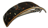 French Amie Handmade Arch Medium Hair Clip Automatic Barrette Silver Metal Clasp-French Amie-ebuyfashion.com