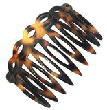 French Amie Handmade Medium Tokyo Open Curved 9 Teeth Shell Side Hair Comb-FRENCH AMIE-ebuyfashion.com