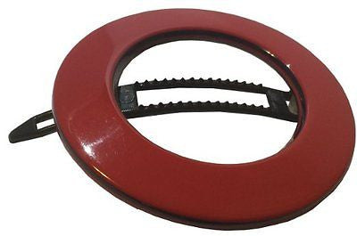 French Amie Magic Circle Tokyo Red Round Handmade Side Slide Barrette Snap Pin-FRENCH AMIE-ebuyfashion.com