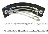 French Amie Handmade Arch Medium Hair Clip Automatic Barrette Silver Metal Clasp-French Amie-ebuyfashion.com