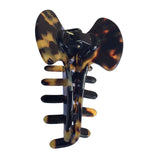 French Amie Long Large Onyx & Cream Tokyo Handmade Celluloid Jaw Hair Claw Clip-French Amie-ebuyfashion.com