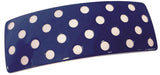 French Amie Medium Blue White Polka Dots Wide Handmade Hair Clip Barrette-French Amie-ebuyfashion.com