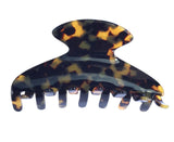 French Amie Long Large Onyx & Cream Tokyo Handmade Celluloid Jaw Hair Claw Clip-French Amie-ebuyfashion.com