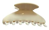 French Amie Long Large Onyx & Cream Tokyo Handmade Celluloid Jaw Hair Claw Clip-French Amie-ebuyfashion.com