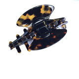 French Amie Long Large Onyx & Cream Tokyo Handmade Celluloid Jaw Hair Claw Clip-French Amie-ebuyfashion.com