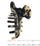 French Amie Long Large Onyx & Cream Tokyo Handmade Celluloid Jaw Hair Claw Clip-French Amie-ebuyfashion.com