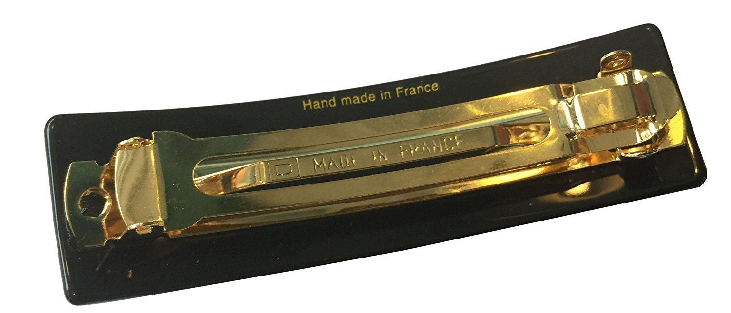 French Amie Medium Sparkling Glitter Wide Celluloid Handmade Hair Clip Barrette-French Amie-ebuyfashion.com