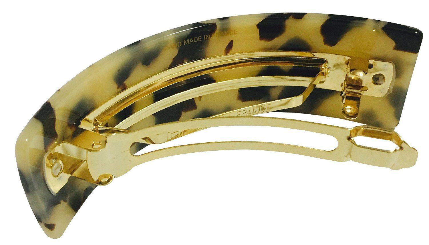 French Amie Handmade Curved Medium Automatic Strong Grip Hair Clip Barrette-French Amie-ebuyfashion.com