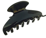 French Amie Long Large Onyx & Cream Tokyo Handmade Celluloid Jaw Hair Claw Clip-French Amie-ebuyfashion.com