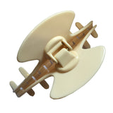 French Amie Long Large Onyx & Cream Tokyo Handmade Celluloid Jaw Hair Claw Clip-French Amie-ebuyfashion.com