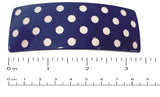French Amie Medium Blue White Polka Dots Wide Handmade Hair Clip Barrette-French Amie-ebuyfashion.com