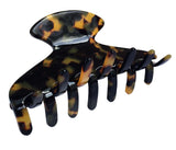 French Amie Long Large Onyx & Cream Tokyo Handmade Celluloid Jaw Hair Claw Clip-French Amie-ebuyfashion.com