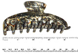 French Amie Long Large Onyx & Cream Tokyo Handmade Celluloid Jaw Hair Claw Clip-French Amie-ebuyfashion.com