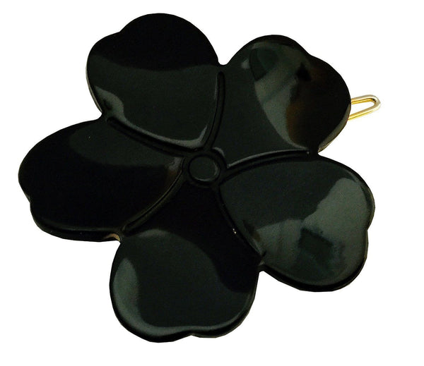 French Amie Flower Handmade Side Slide Barrette with Snap On Hair Clip For Girls-FRENCH AMIE-ebuyfashion.com