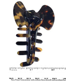 French Amie Long Large Onyx & Cream Tokyo Handmade Celluloid Jaw Hair Claw Clip-French Amie-ebuyfashion.com