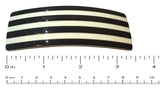 French Amie Medium Black & White Striped Bar Wide Celluloid Hair Clip Barrette-French Amie-ebuyfashion.com