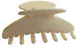 French Amie Long Large Onyx & Cream Tokyo Handmade Celluloid Jaw Hair Claw Clip-French Amie-ebuyfashion.com