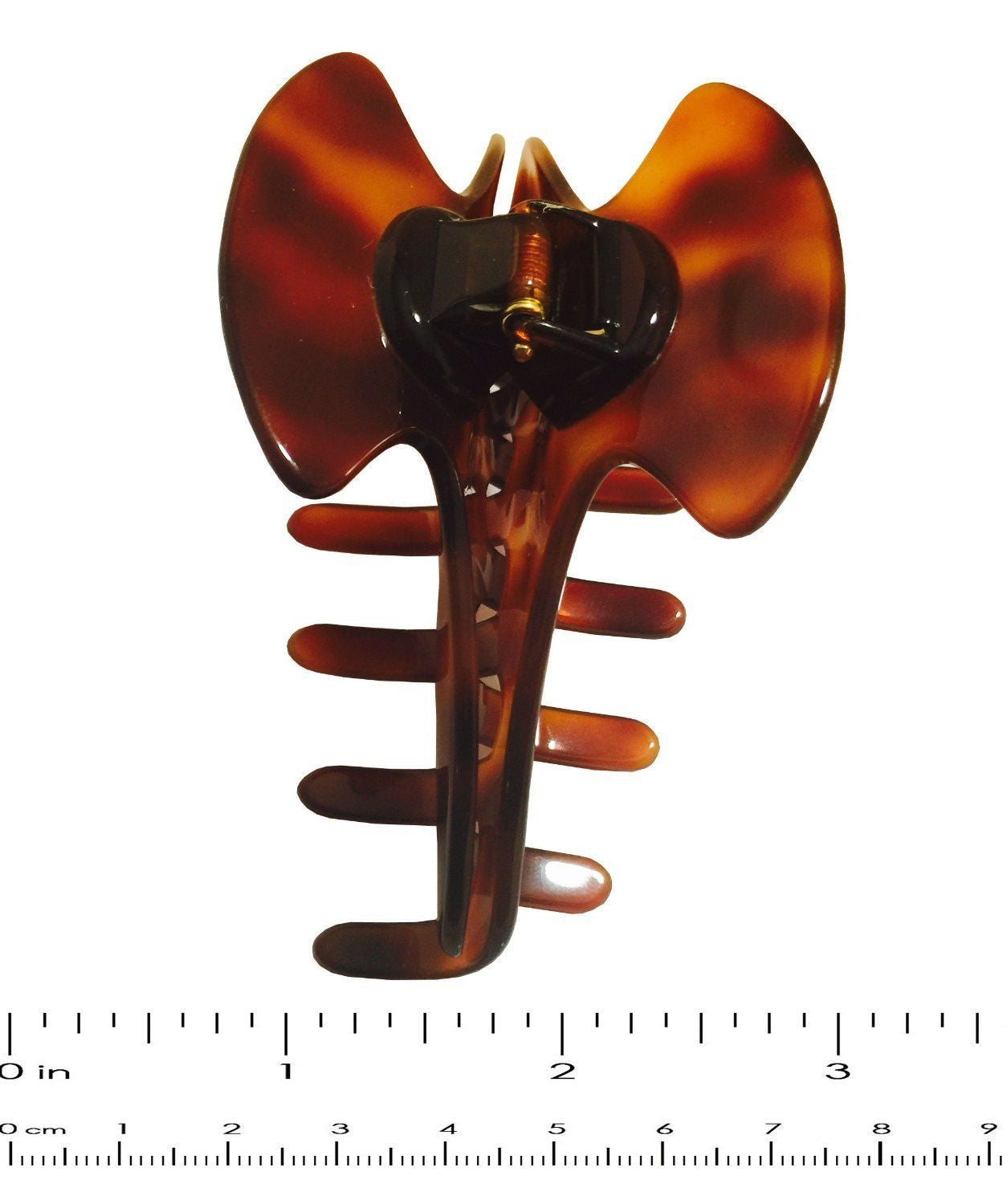 French Amie Long Large Onyx & Cream Tokyo Handmade Celluloid Jaw Hair Claw Clip-French Amie-ebuyfashion.com
