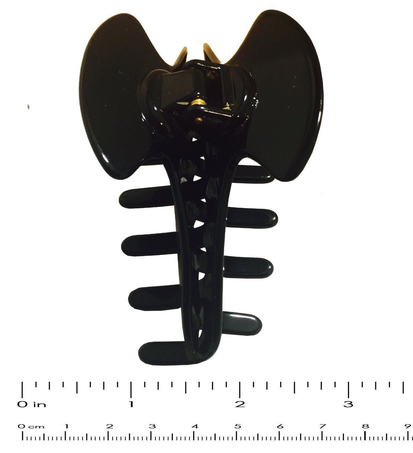 French Amie Long Large Onyx & Cream Tokyo Handmade Celluloid Jaw Hair Claw Clip-French Amie-ebuyfashion.com