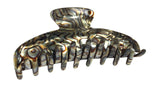 French Amie Long Large Onyx & Cream Tokyo Handmade Celluloid Jaw Hair Claw Clip-French Amie-ebuyfashion.com