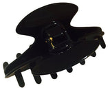 French Amie Long Large Onyx & Cream Tokyo Handmade Celluloid Jaw Hair Claw Clip-French Amie-ebuyfashion.com