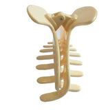 French Amie Long Large Onyx & Cream Tokyo Handmade Celluloid Jaw Hair Claw Clip-French Amie-ebuyfashion.com