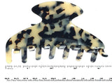 French Amie Long Large Onyx & Cream Tokyo Handmade Celluloid Jaw Hair Claw Clip-French Amie-ebuyfashion.com