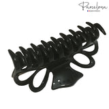 Parcelona French Double Loop Large Black Claw Clip Clamp Clutcher 4.25 Inches