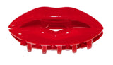 Parcelona French Lip Red Small Hair Claw Clip for Girls and Women