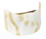 French Amie Half Circle Curved Ivory Handmade Celluloid Hair Clip Barrette