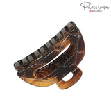 Parcelona French Elite Medium Covered Spring Tortoise Shell Jaw Hair Claw Clamp