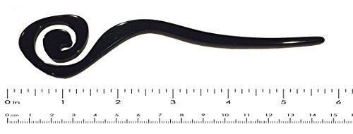 Parcelona French Swirl Cellulose Large Tortoise Shell N Black Bun Hair Pin Stick-ebuyfashion.com-ebuyfashion.com
